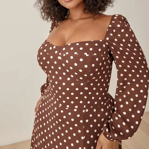 Reformation Mochi Polka Dot Mini Dress - Picture 4 of 16